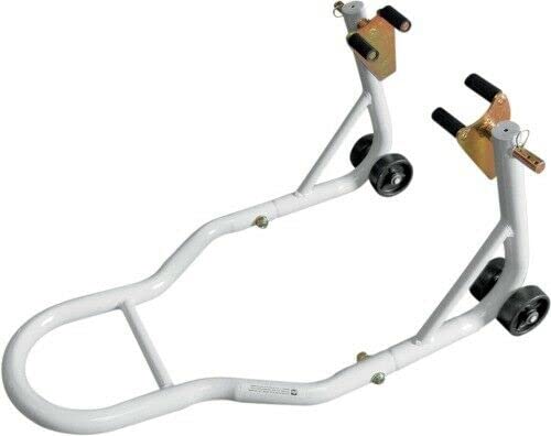 Economy Fork Stand - Heavy Duty White Motorcycle Front Fork Stand 00-00107-06 | Perfect for Bike Maintenance & Repair in Garage Workshop