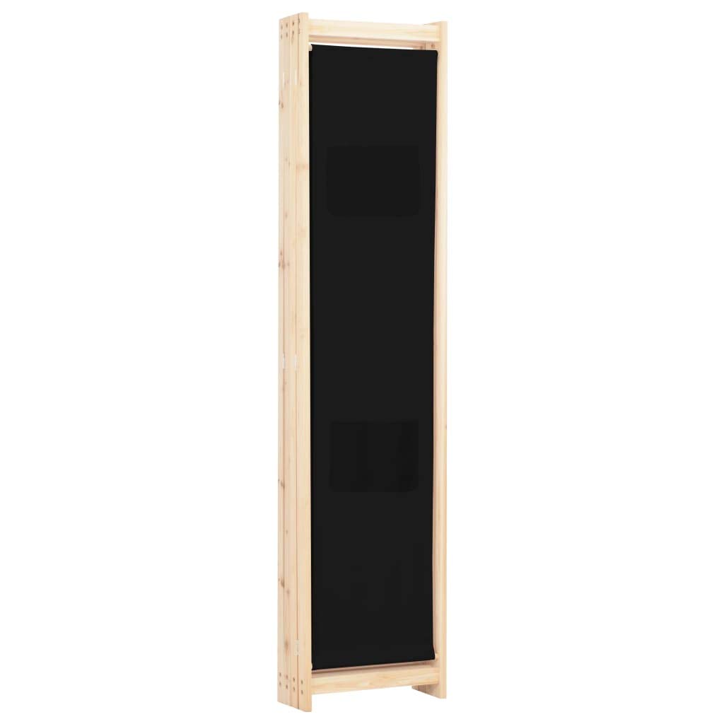 CHARMMA 4-Panel Room Divider Screen - 62.9x66.9 Inches Black Fabric Partition for Home & Office Privacy - Perfect for Bedroom, Living Room, Studio and Workspace Separation