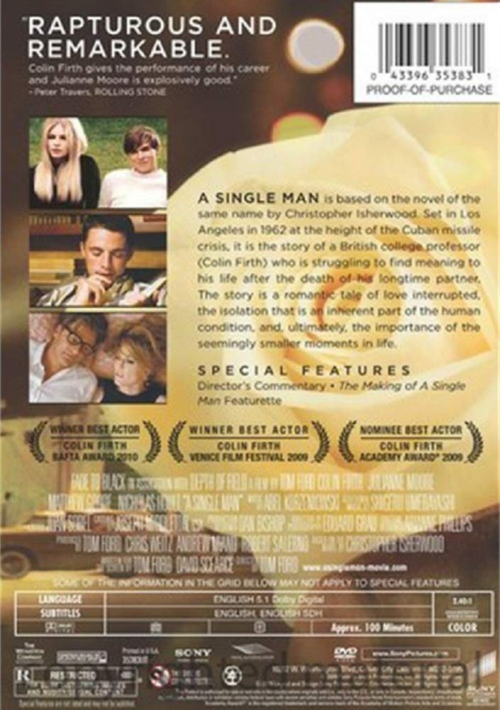 A Single Man [Blu-ray] - Award-Winning Drama Film | Colin Firth, Julianne Moore | Perfect for Movie Night & Collector's Edition