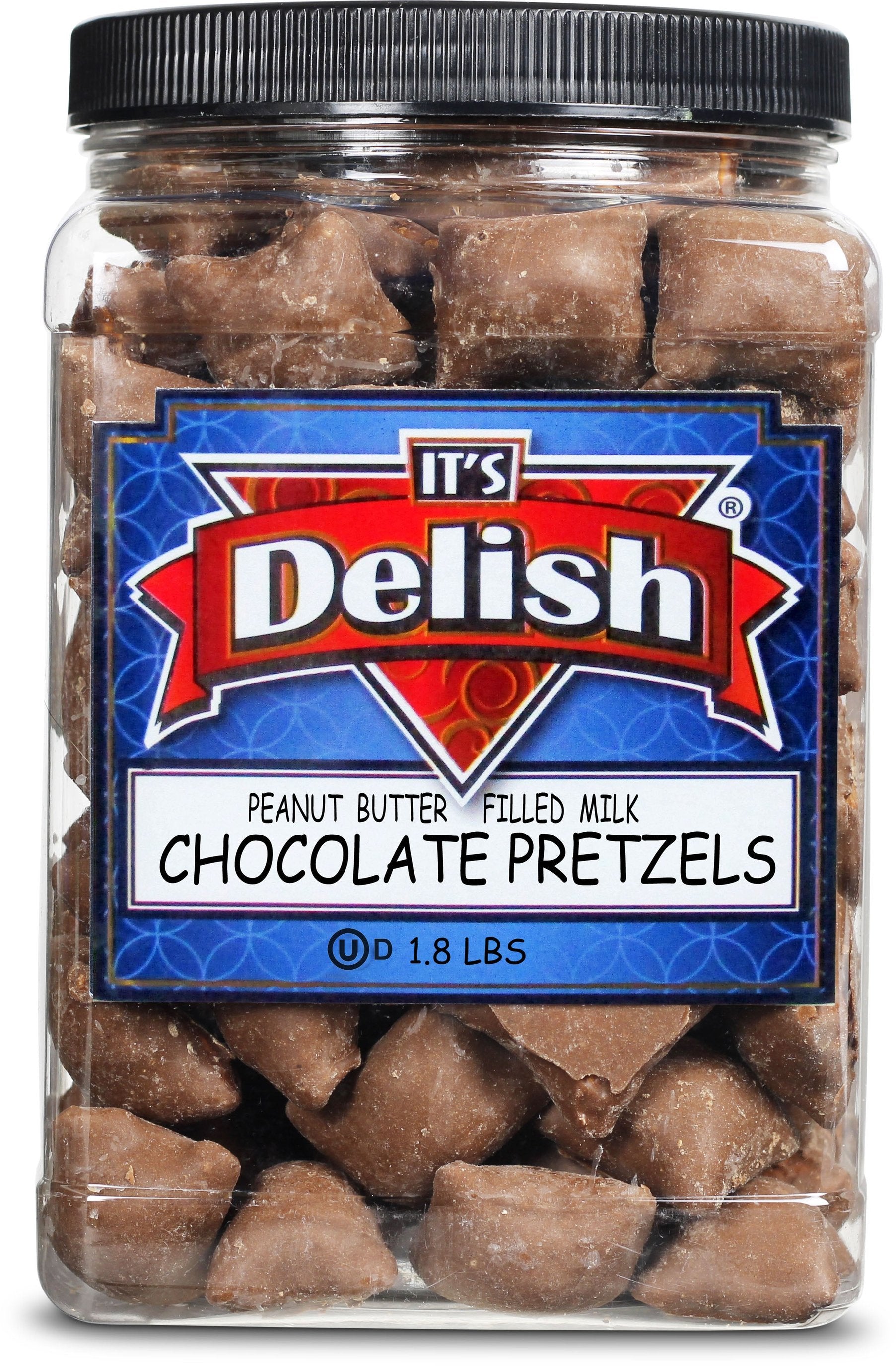 Delicious Milk Chocolate Covered Pretzels with Peanut Butter Filling - 1.8 Lb Jumbo Size Bag | Perfect for Snacking, Gifts & Party Treats