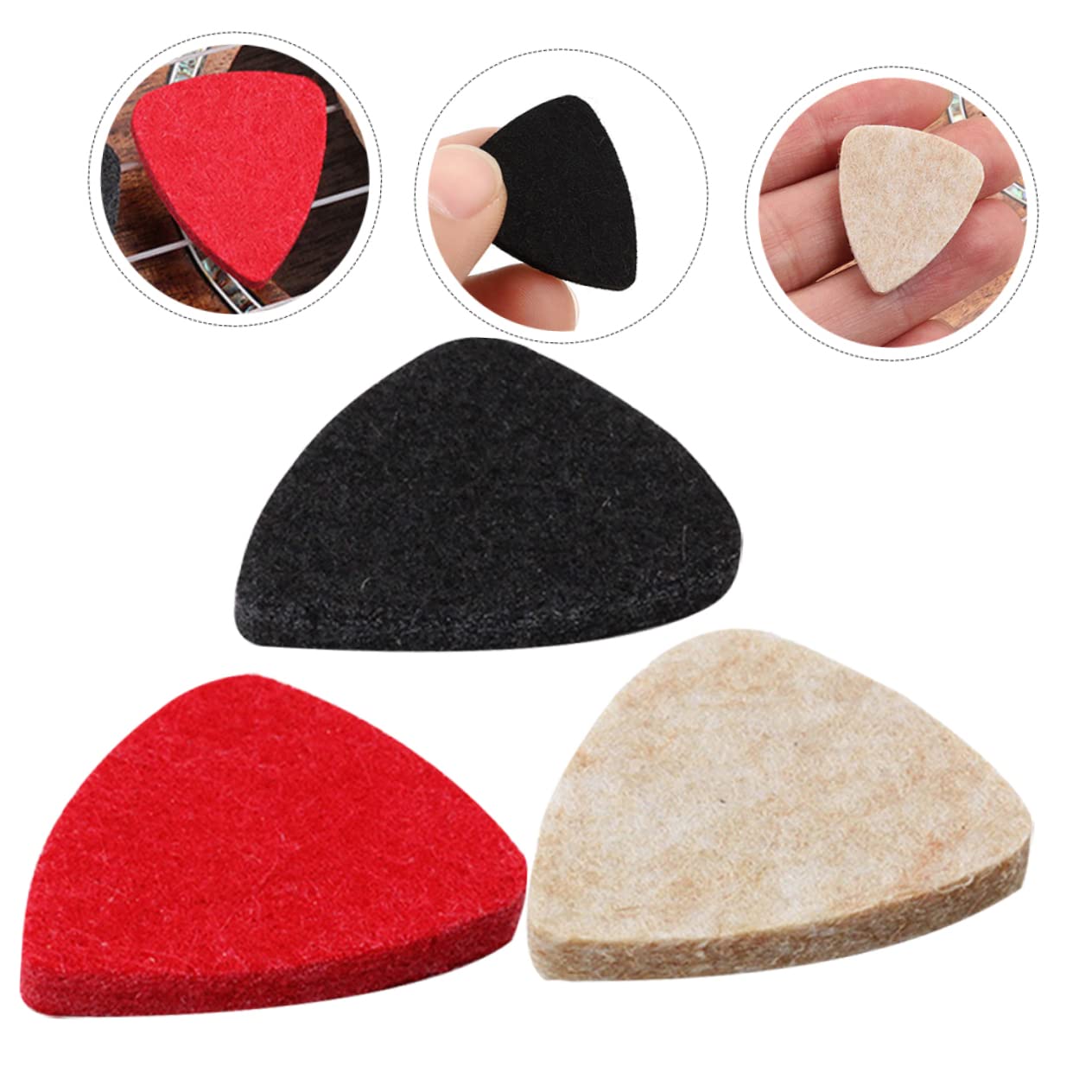 12-Pack Wool Felt Guitar Picks with Keychain - Soft Ukulele & Bass Plectrums, Durable Guitar Stand Hook - Portable Felt Picks for Acoustic/Electric Guitar Accessories - Perfect for Practice, Performances & Music Lovers