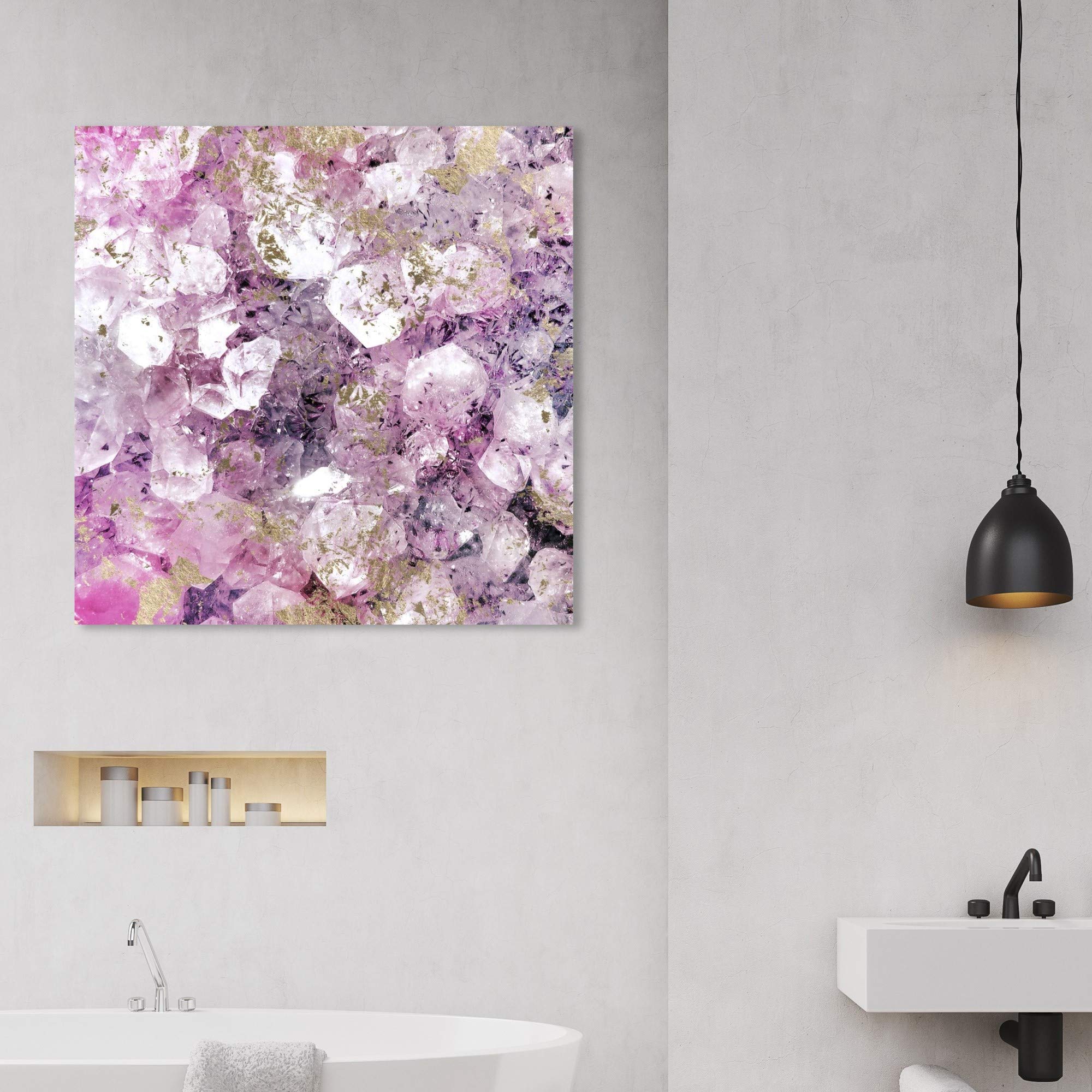 Oliver Gal Abstract Wall Art Canvas Print - Romantic Crystal Design Home Decor, 30x30 Inches, Purple & Gold - Perfect for Living Room, Bedroom & Office Decor