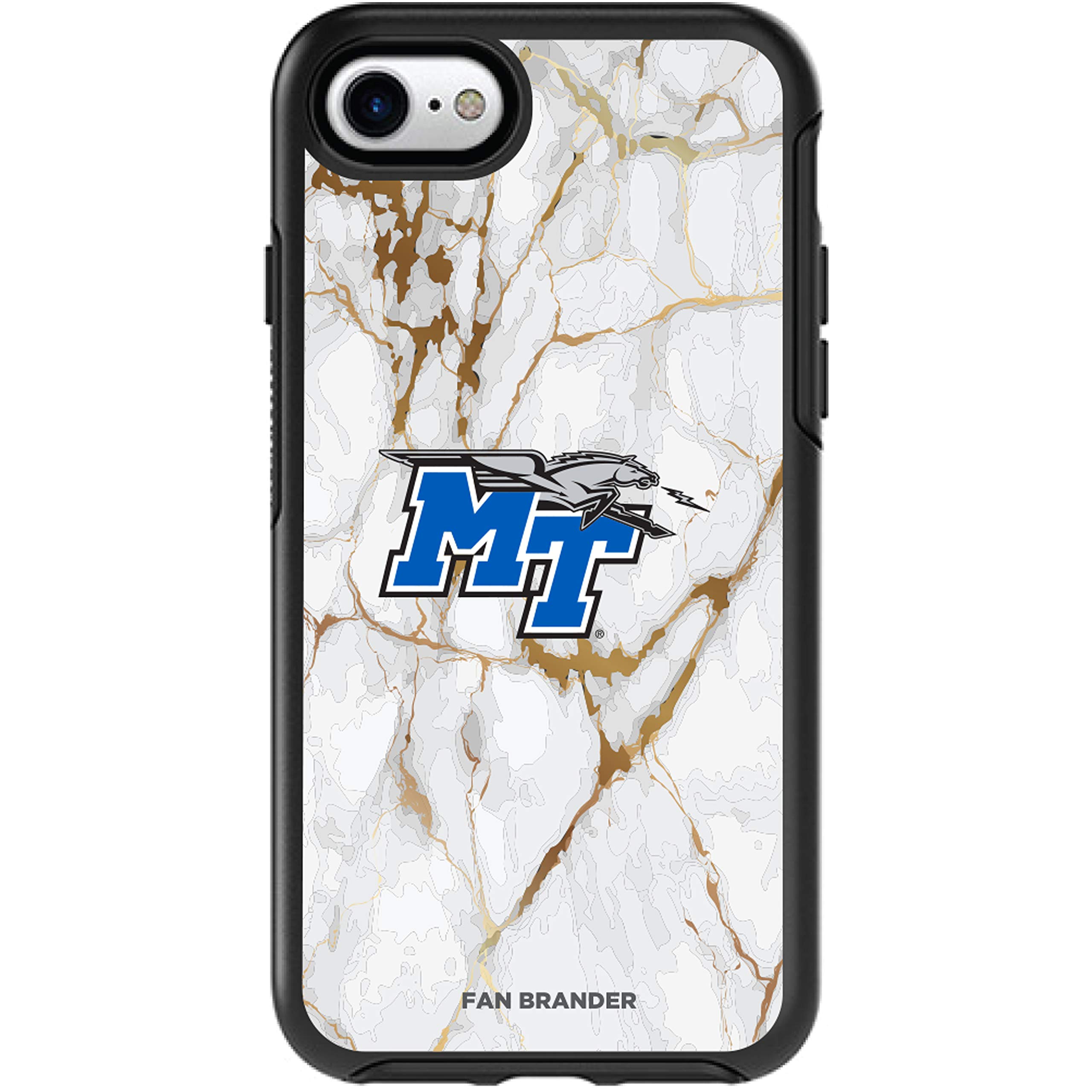 NCAA OtterBox Symmetry Phone Case Compatible with Apple iPhone - White Marble Design | Durable Protection for Everyday Use & College Sports Fans