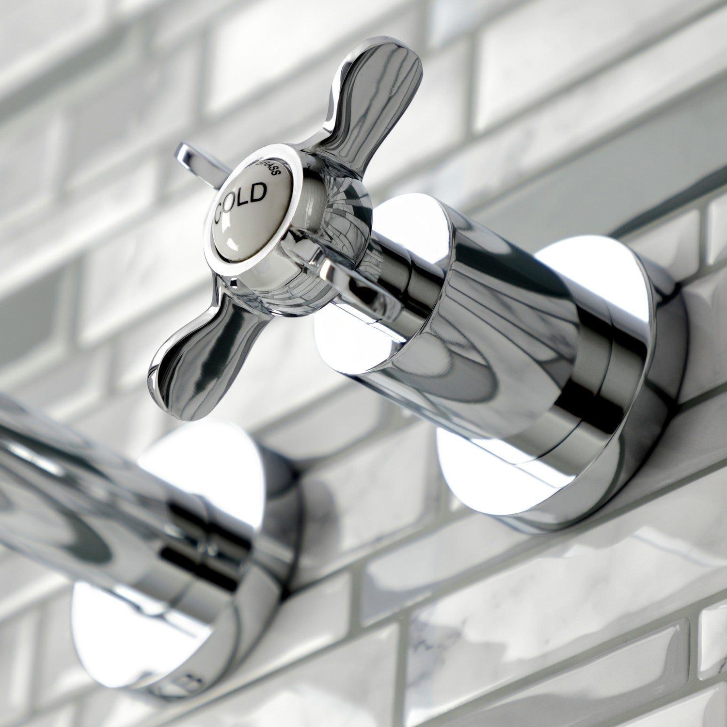 Essex Double Handle 3 Hole Wall Mount Bathroom Faucet - Brushed Nickel Bathroom Sink Faucet for Vanity, Powder Room & Guest Bath Installation