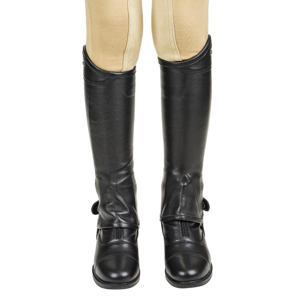 Lettia Kids' London Leather Half Chaps for Equestrian Riding - Perfect for Horseback Riding Lessons & English Style Riding Boots