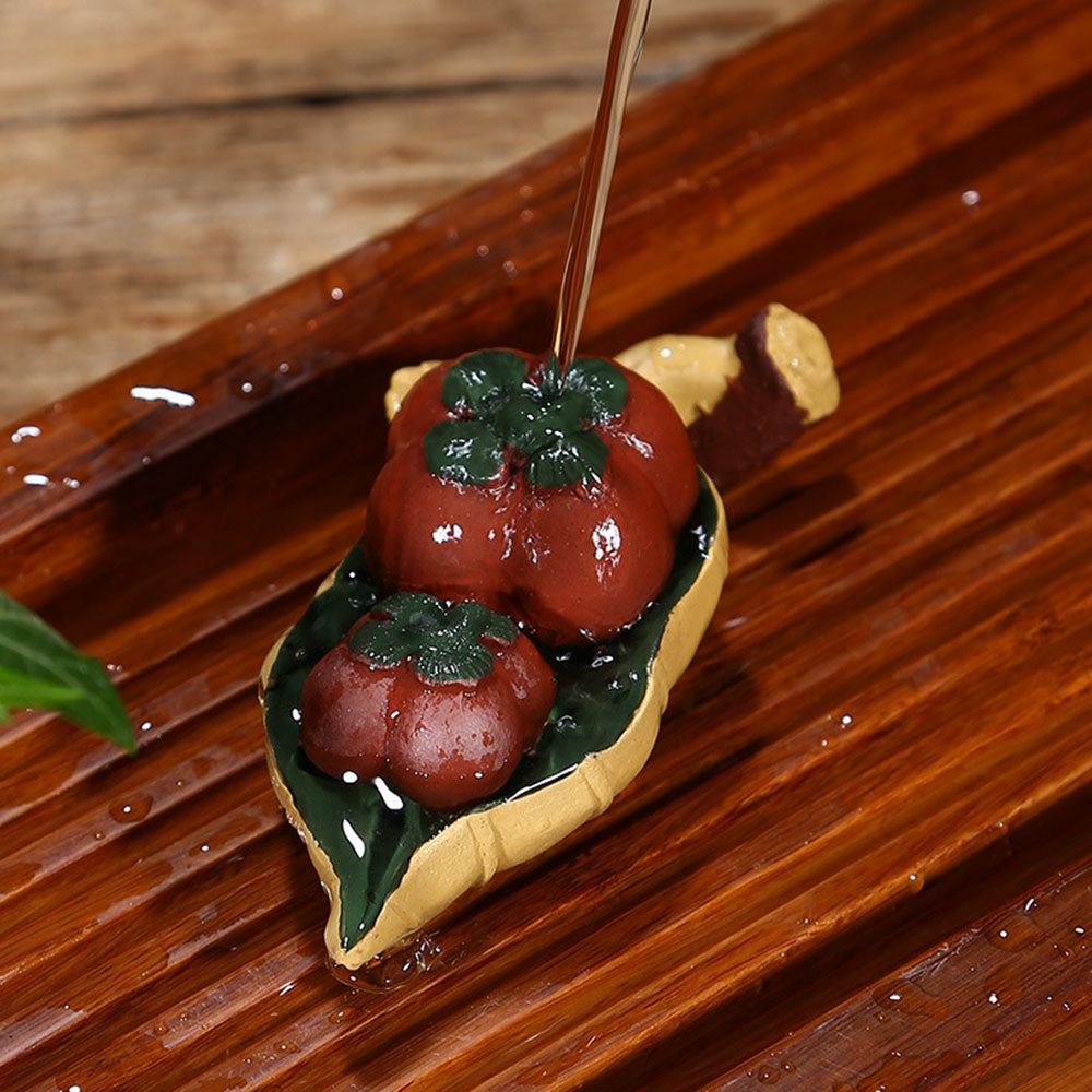 Yixing Clay Persimmons Tea Pet - Handmade Ceramic Tea Companion for Gongfu Tea Ceremony | Perfect Gift for Tea Lovers | Enhance Your Tea Brewing Experience