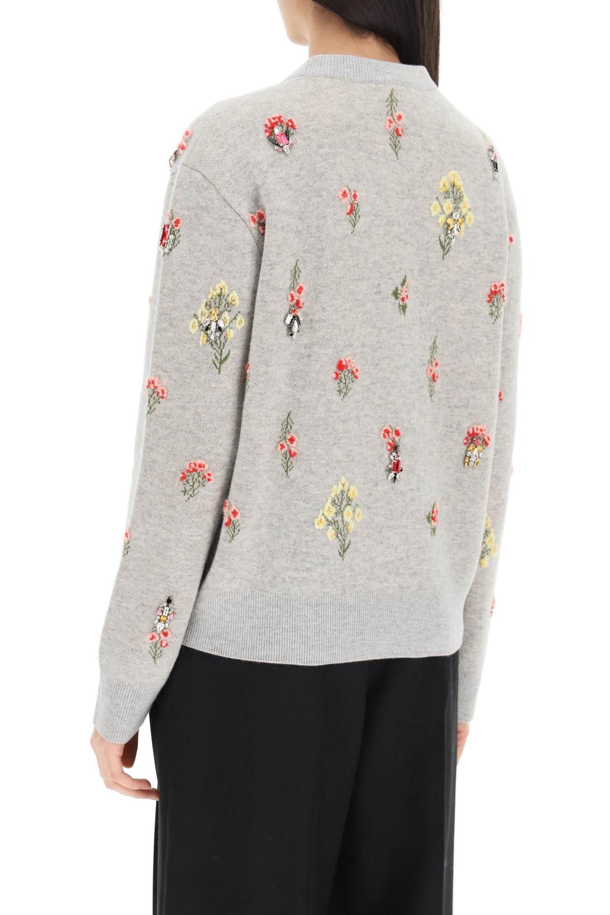 Burberry 'Lorena' Floral Embroidered Crystal Pullover Sweater for Women | Luxury Knitwear for Casual Outings & Special Occasions