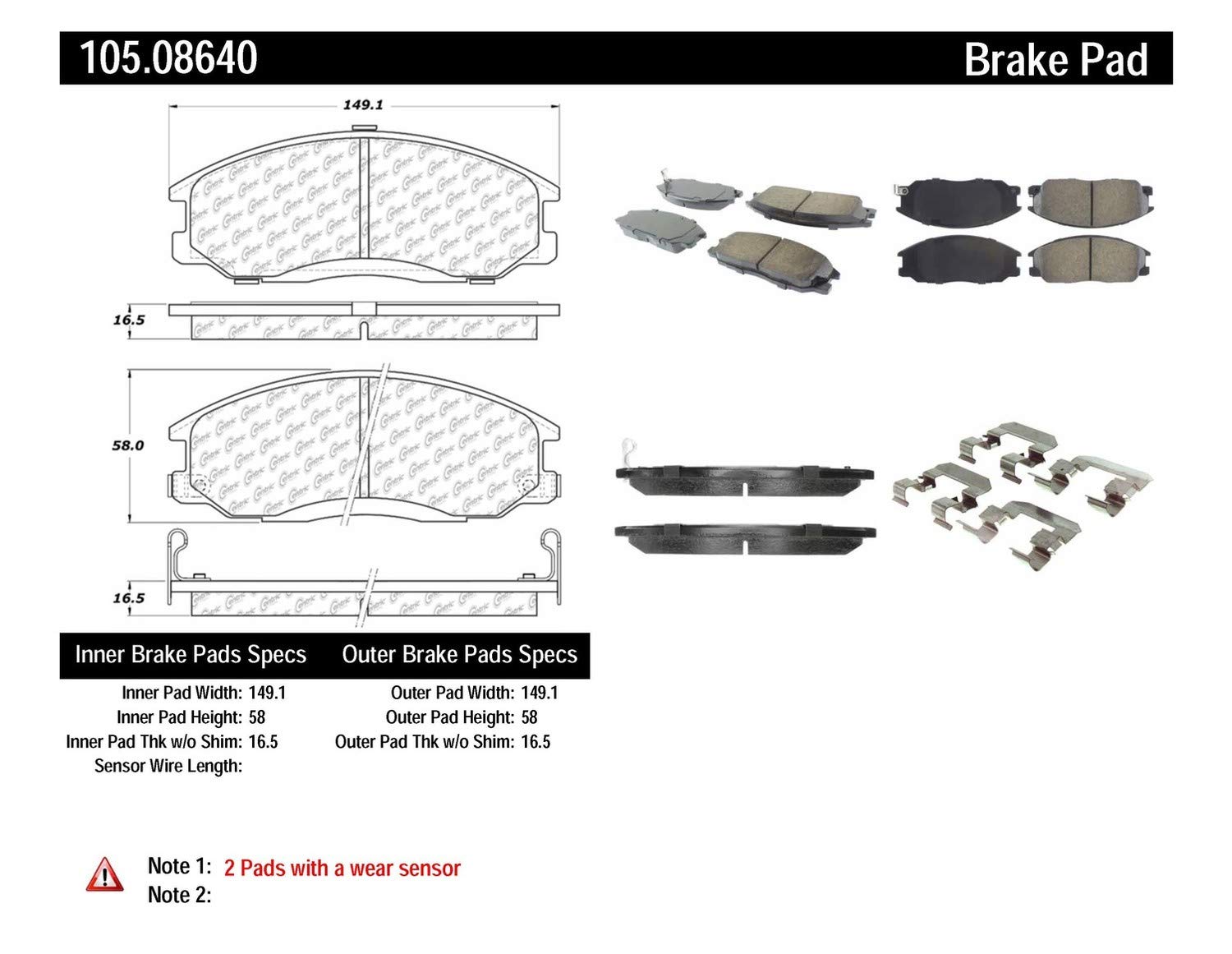 Premium Ceramic Brake Pads Set - Front & Rear Compatible with Kia Sorento 2003-2009 | Low Noise, High Performance | Ideal for City Driving & Highway Commuting