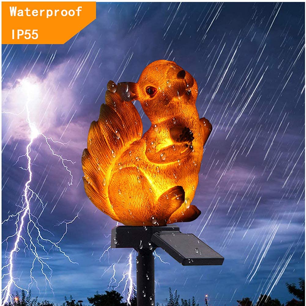 Solar Squirrel LED Yard Lights - Waterproof Outdoor Landscape Lighting for Garden, Lawn, Patio & Walkway | Warm White Solar-Powered Animal Decor | Perfect for Evening Ambiance & Pathway Illumination