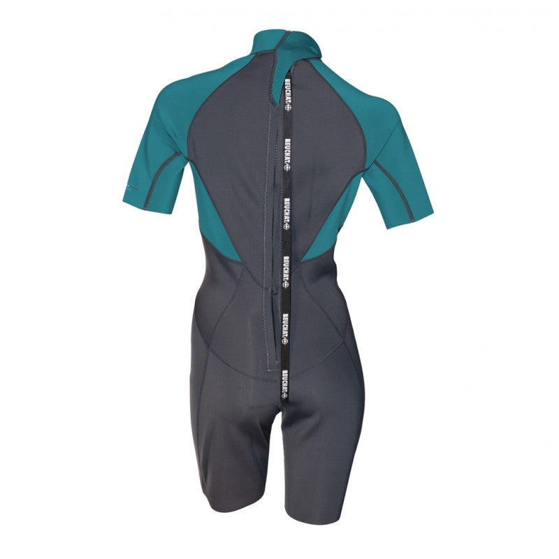 Beuchat Atoll Shorty 2mm Women's Wetsuit - Blue for Snorkeling, Diving & Water Sports