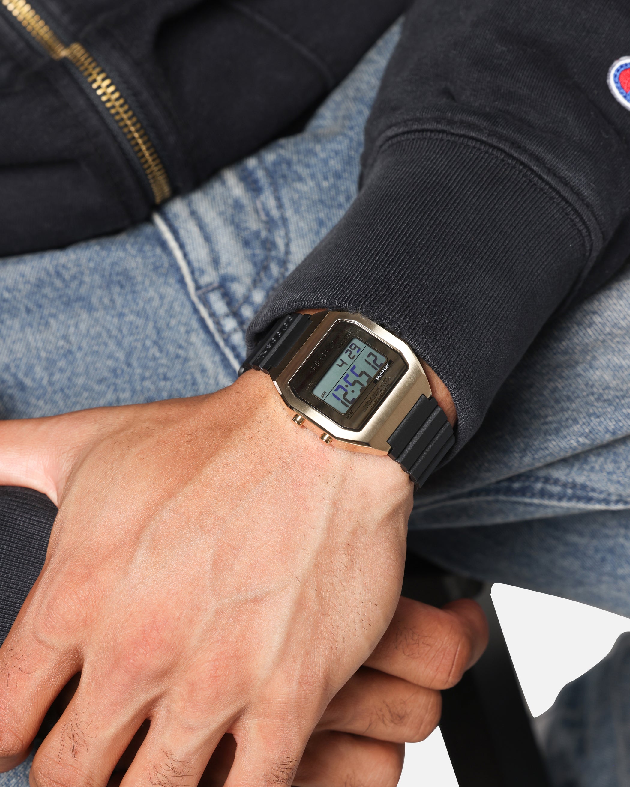 Adidas Digital Two Watch - Black & Gold Sports Watch for Men & Women - Perfect for Running, Gym & Outdoor Activities