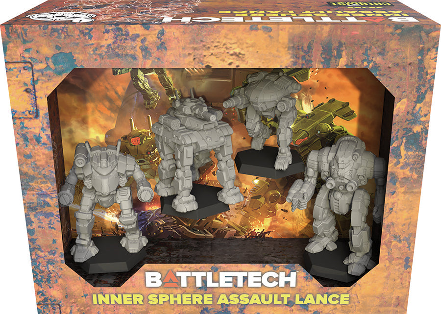 BattleTech Mercenaries ForcePack: Inner Sphere Assault Lance - Miniature Wargaming Set for Tabletop Battles & Collectors | Sci-Fi Strategy Game Accessories
