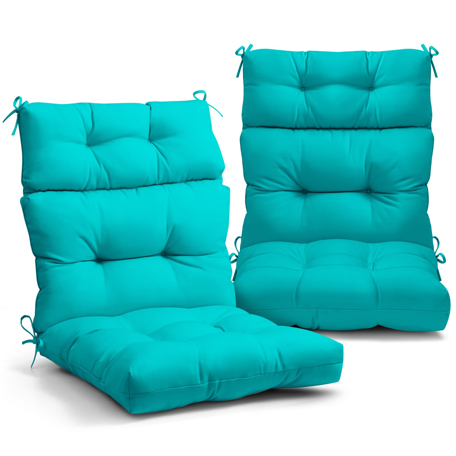 EAGLE PEAK Tufted High Back Patio Chair Cushions Set of 2 - 46