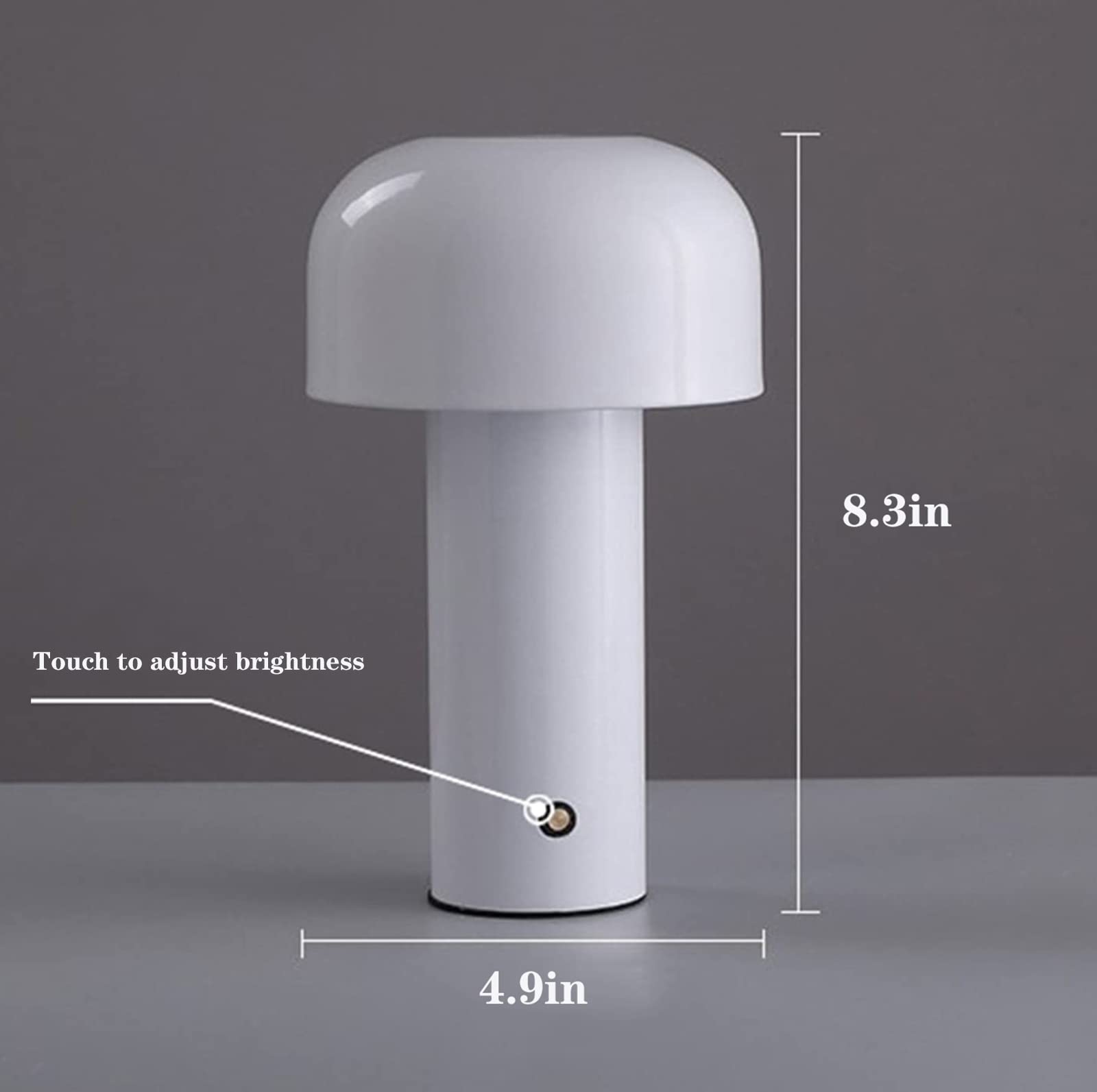 USB Rechargeable Touch Dimming Mushroom Night Light - Modern LED Bedside Lamp for Bedroom, Living Room, Bar & Restaurant | Portable Table Lamp with Adjustable Brightness - Perfect for Reading, Relaxing & Ambient Lighting
