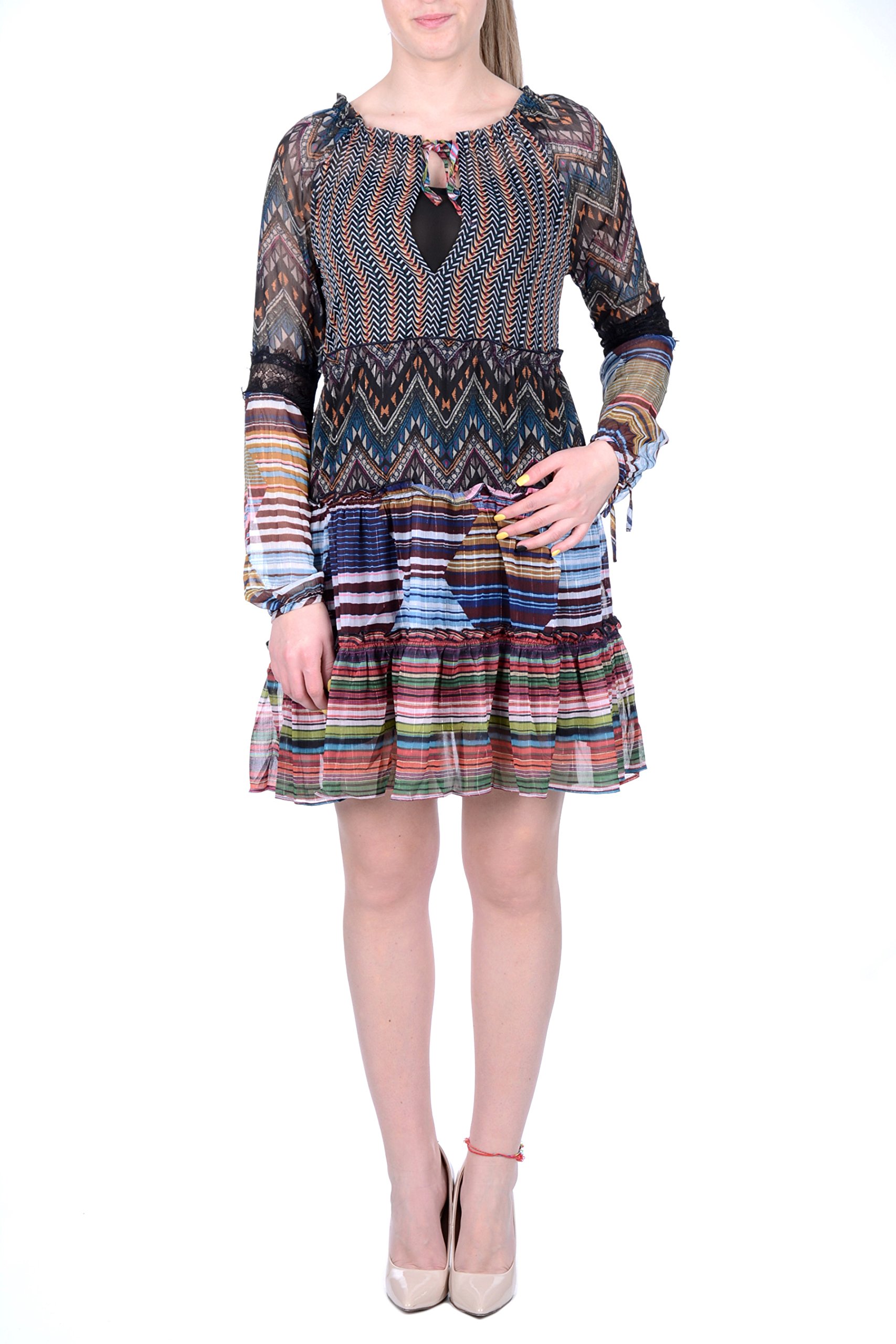Desigual Women's Lena Woven Long Sleeve Dress - Stylish Floral Print Casual & Party Wear for Spring/Summer