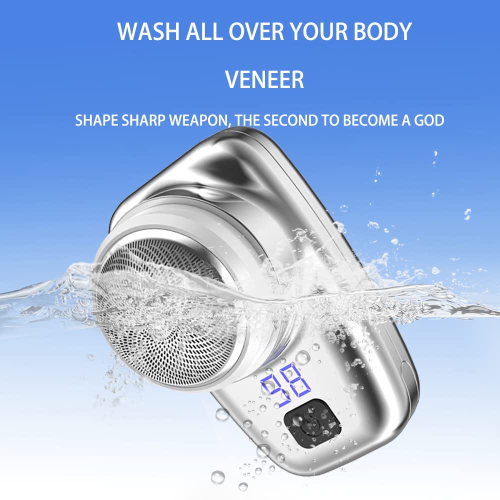 Portable Mini Electric Shaver for Men - Wet & Dry Rechargeable Travel Razor - Compact Pocket Size for Home, Car & On-The-Go Grooming - Perfect for Business Trips, Gym Bags & Quick Touch-Ups