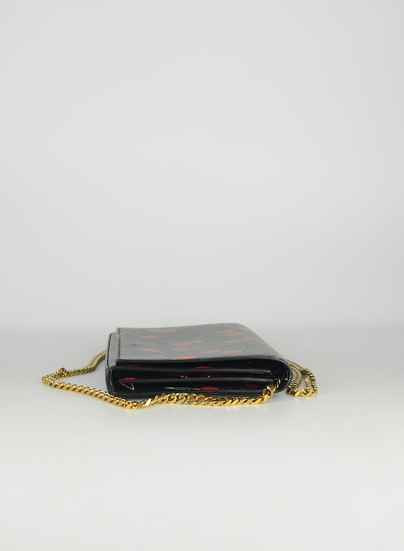 Saint Laurent Cherry Print Leather Pochette Bag - Luxury Crossbody Clutch for Women, Perfect for Evening Parties & Date Nights