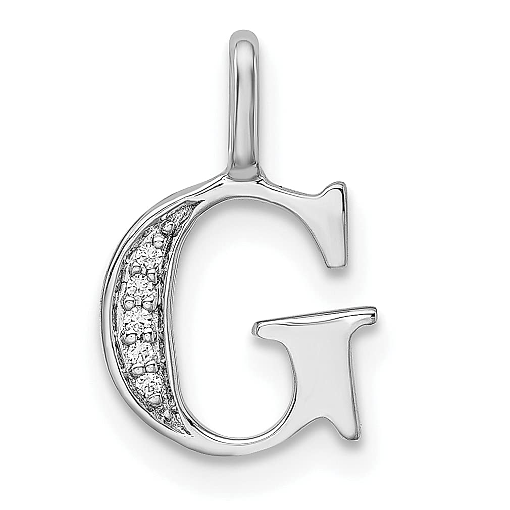 14K White Gold Diamond Letter G Initial Monogram Pendant Necklace for Women - Elegant Personalized Name Jewelry Gift for Her - Perfect for Birthdays, Anniversaries & Special Occasions