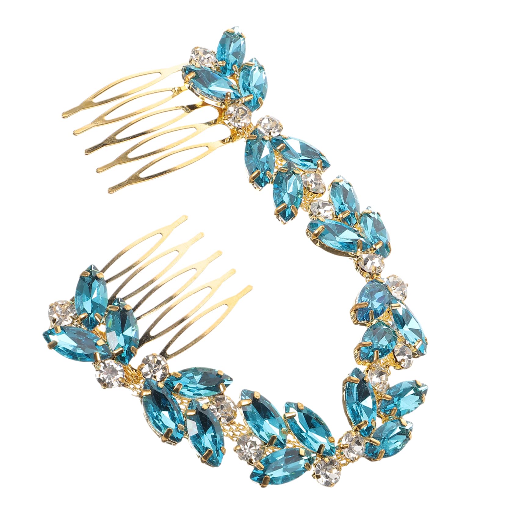 EXCEART 5-Piece Rhinestone Hair Comb Set - Crystal Leaf Hair Forks, Bridal Headpieces, Alloy Hair Clips for Wedding, Bridesmaid & Special Occasions | Perfect for Updos, Side Styling & Formal Events