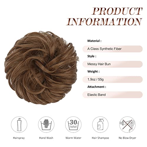 Large Curly Hair Bun Scrunchie Extension - Perfect for Ponytails, Updos & Everyday Hairstyles