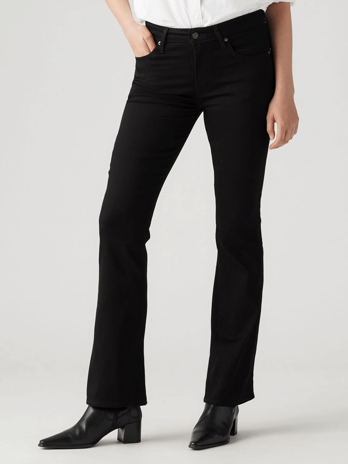 Levi's Women's 725 High Rise Bootcut Jeans - Soft Black Denim Pants for Casual Wear & Night Out | Comfortable Stretch Fit & Flattering Bootcut Style