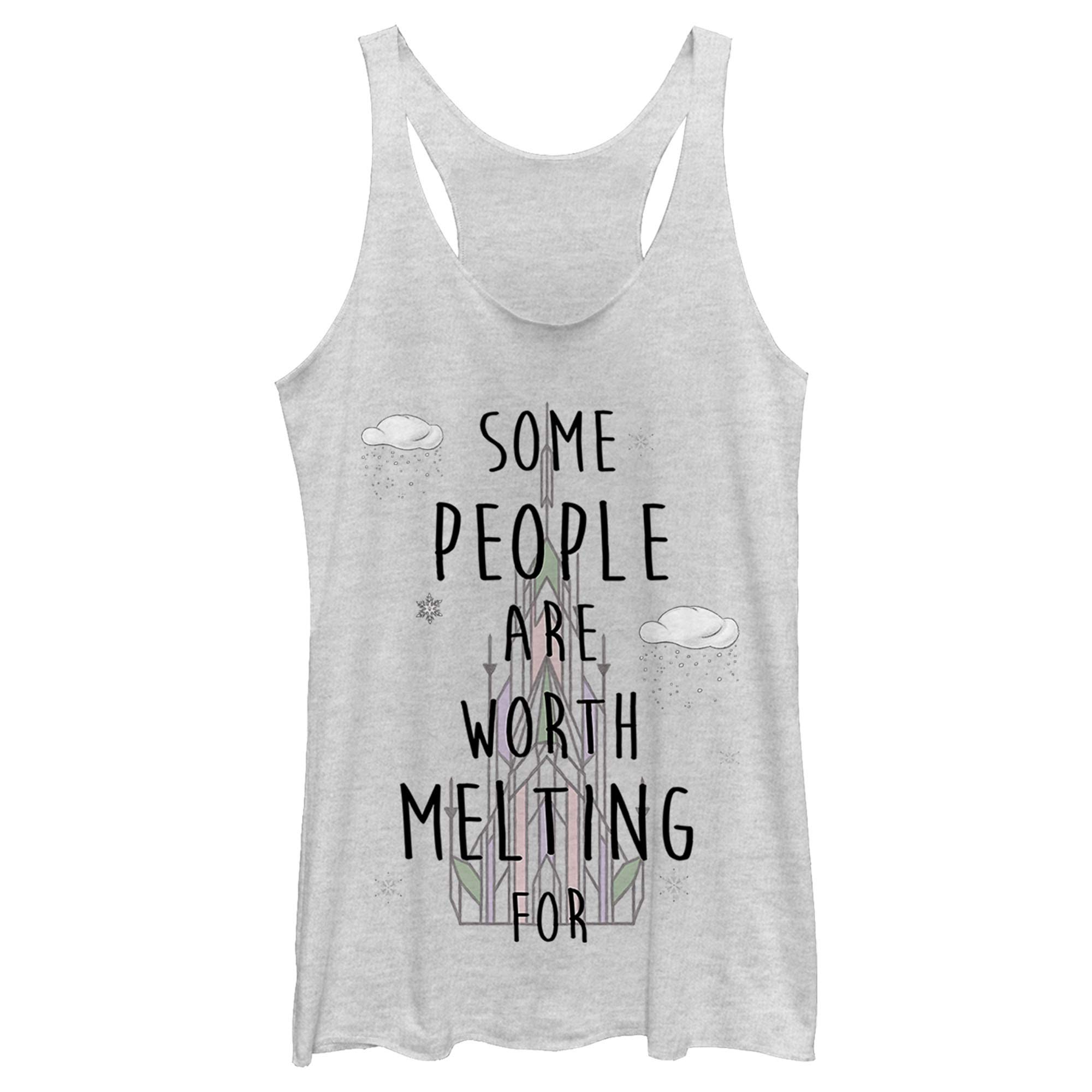 Fifth Sun Women's Frozen Melting Snow Tri-Blend Racerback Tank Top - Soft Layering Tee for Casual Wear, Gym & Summer Outfits
