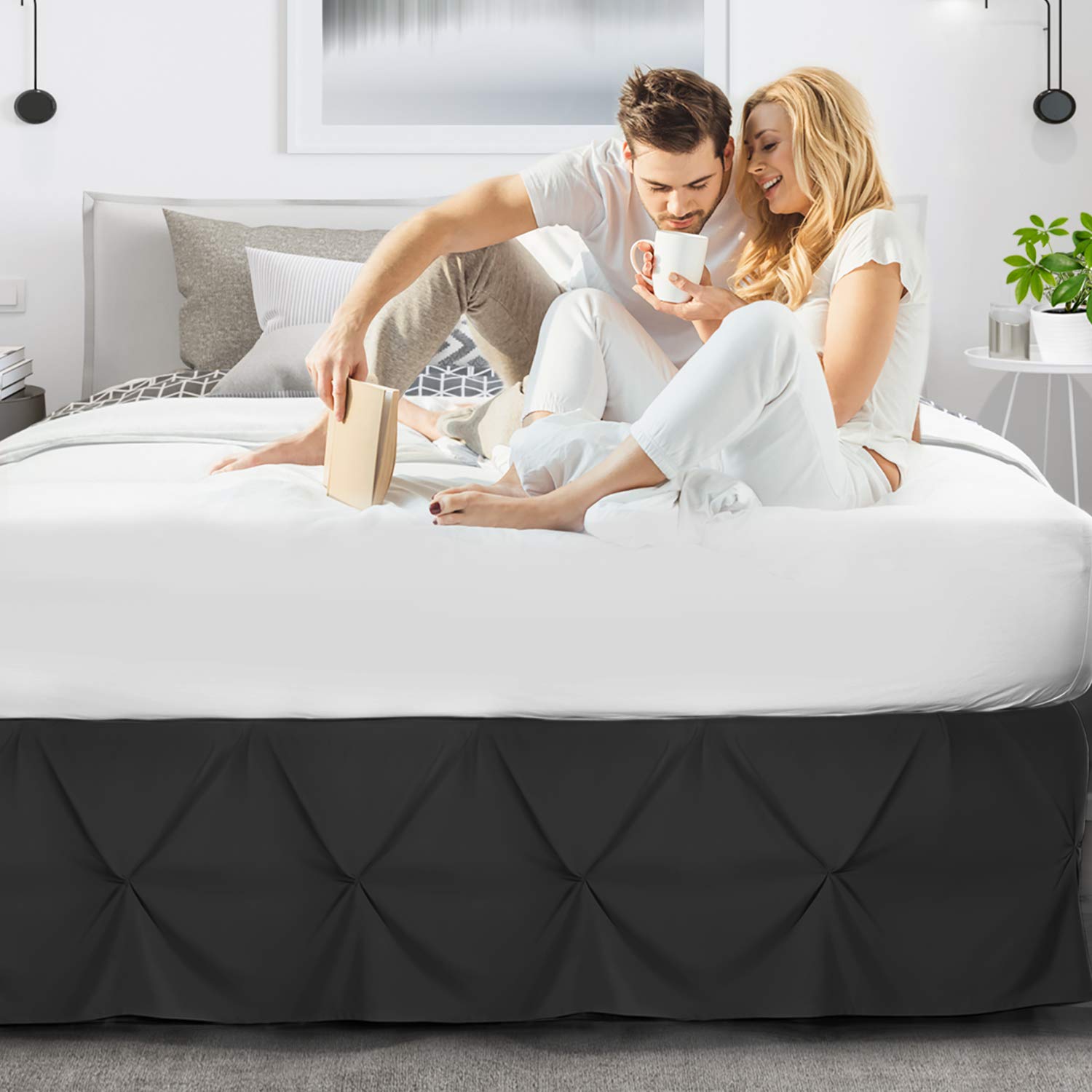 Premium Black Full Size Bed Skirt - 14