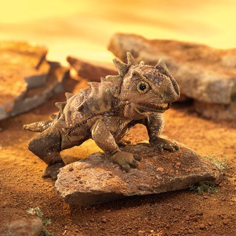 Folkmanis Horned Lizard Hand Puppet - Realistic Animal Puppet for Kids, Storytelling & Educational Play - Perfect for Classroom, Theater & Imaginative Play