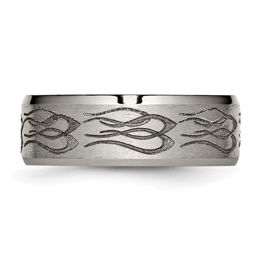 8mm Titanium Beveled Edge Wedding Band Ring - Brushed & Polished Finish, Women's Engagement Ring, Fine Jewelry Gift for Her - Perfect for Proposals, Anniversaries & Special Occasions