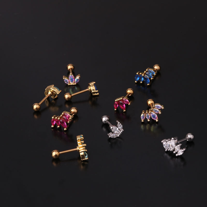 20G Cartilage Tiny Stud Earrings - Opal Stud Earrings for Women | Perfect for Daily Wear, Parties & Gifts | HSPJ287
