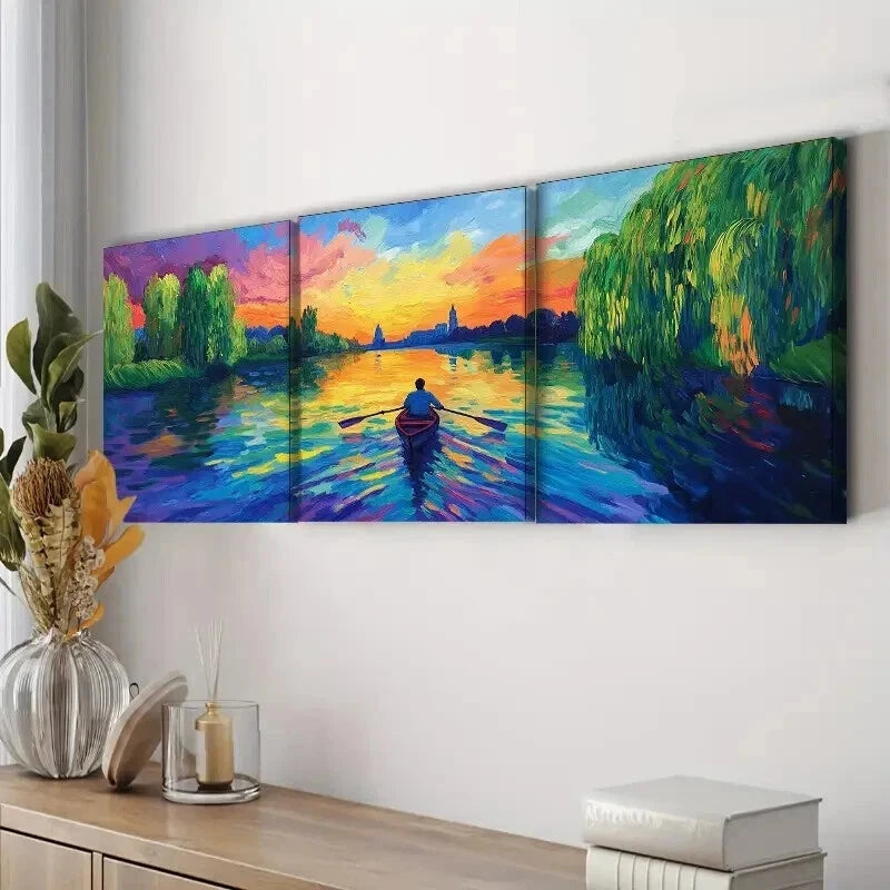 3-Piece Abandoned Lake Wall Art Set - Framed Canvas Prints 50x70cm | High Quality Australian Made Wall Decor | Ready to Hang | Perfect for Living Room, Bedroom & Office Decor