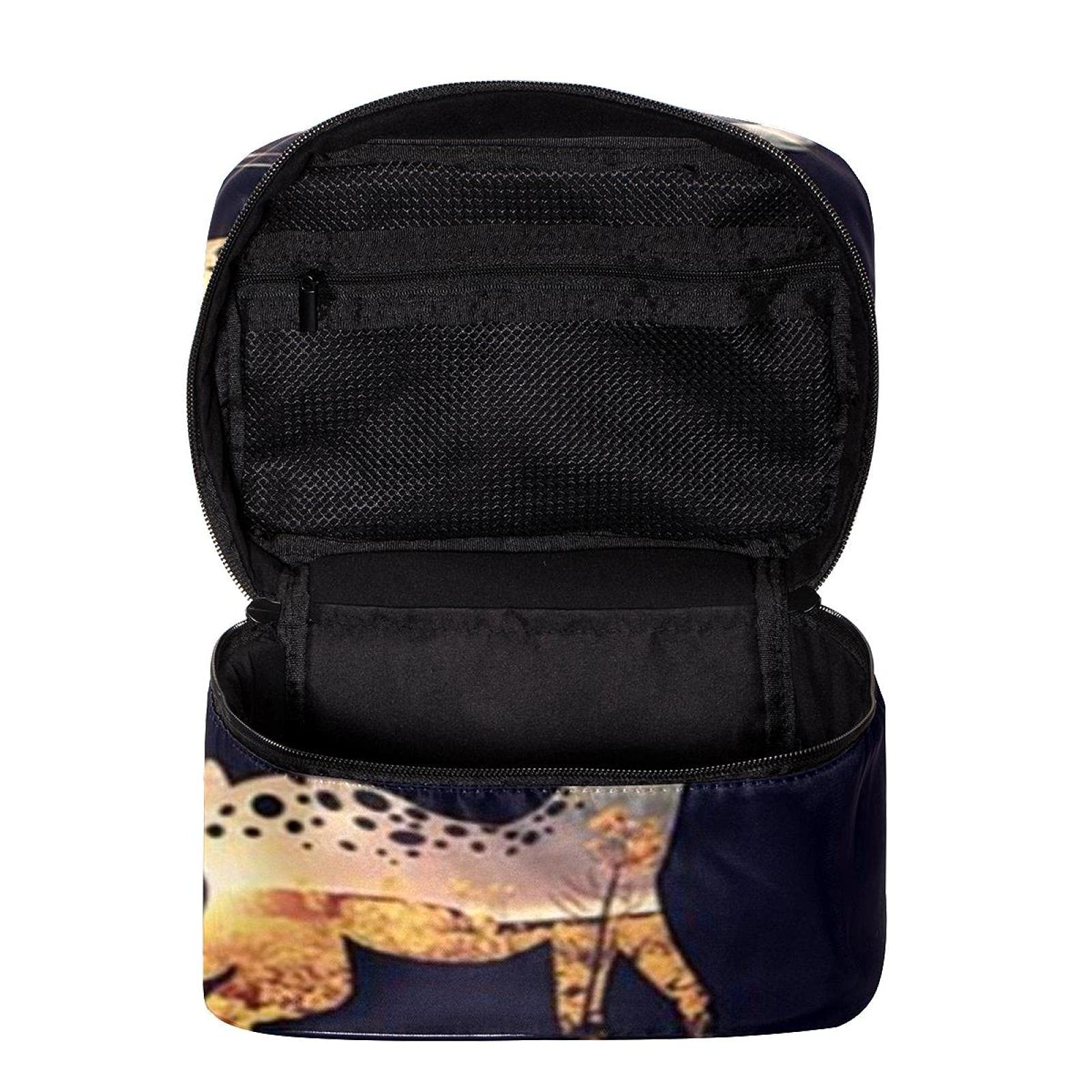 Stylish Large Sika Deer Print Travel Makeup Bag - Waterproof Cosmetic Organizer with Zipper for Women & Girls | Perfect for Vacation, Gym, Business Trips & Daily Essentials Storage