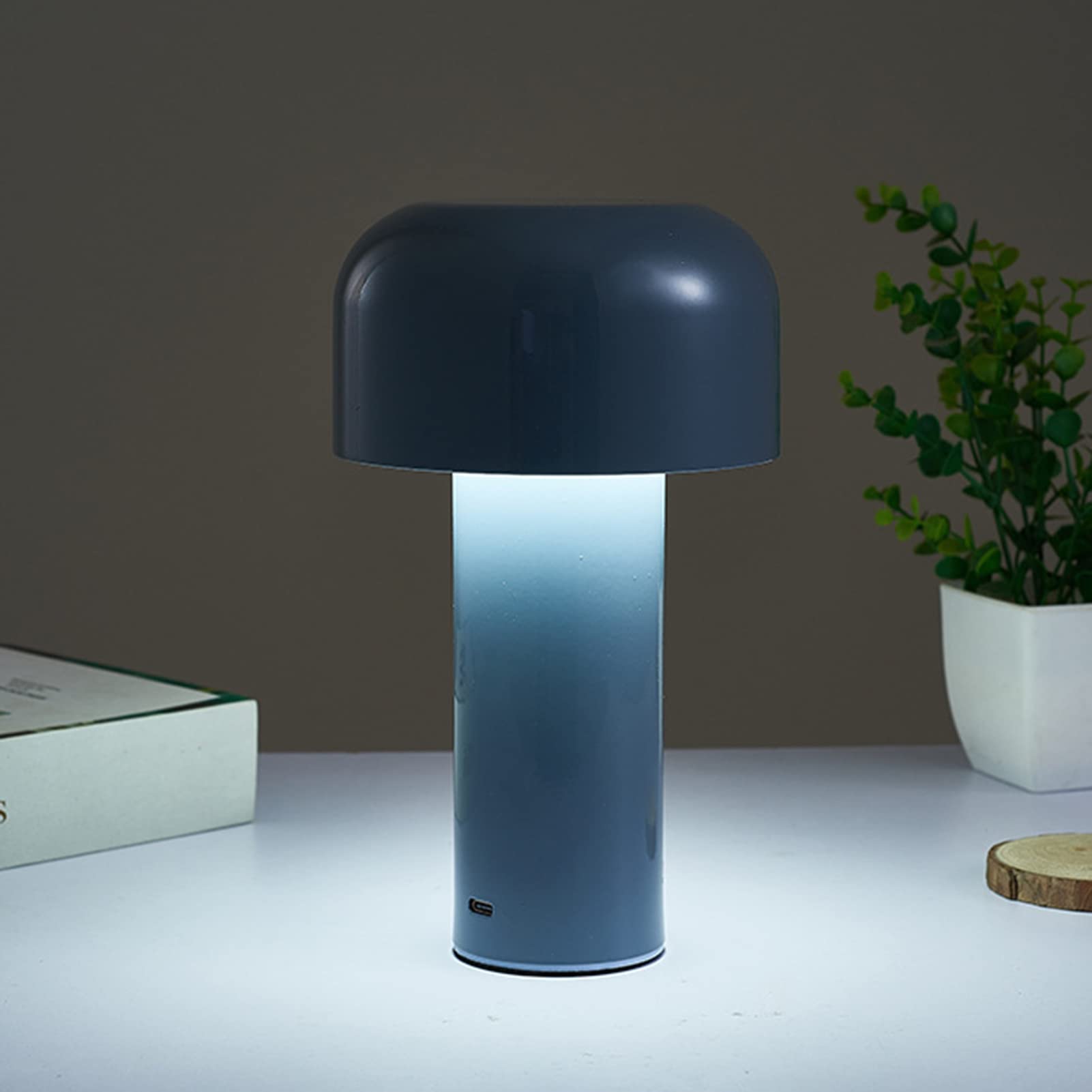 USB Rechargeable Touch Control LED Desk Lamp - Stepless Dimming Mushroom Night Light for Bedroom, Office, Study Room | Perfect Gift for Home Decor, Bar Lighting & Workspace Ambiance