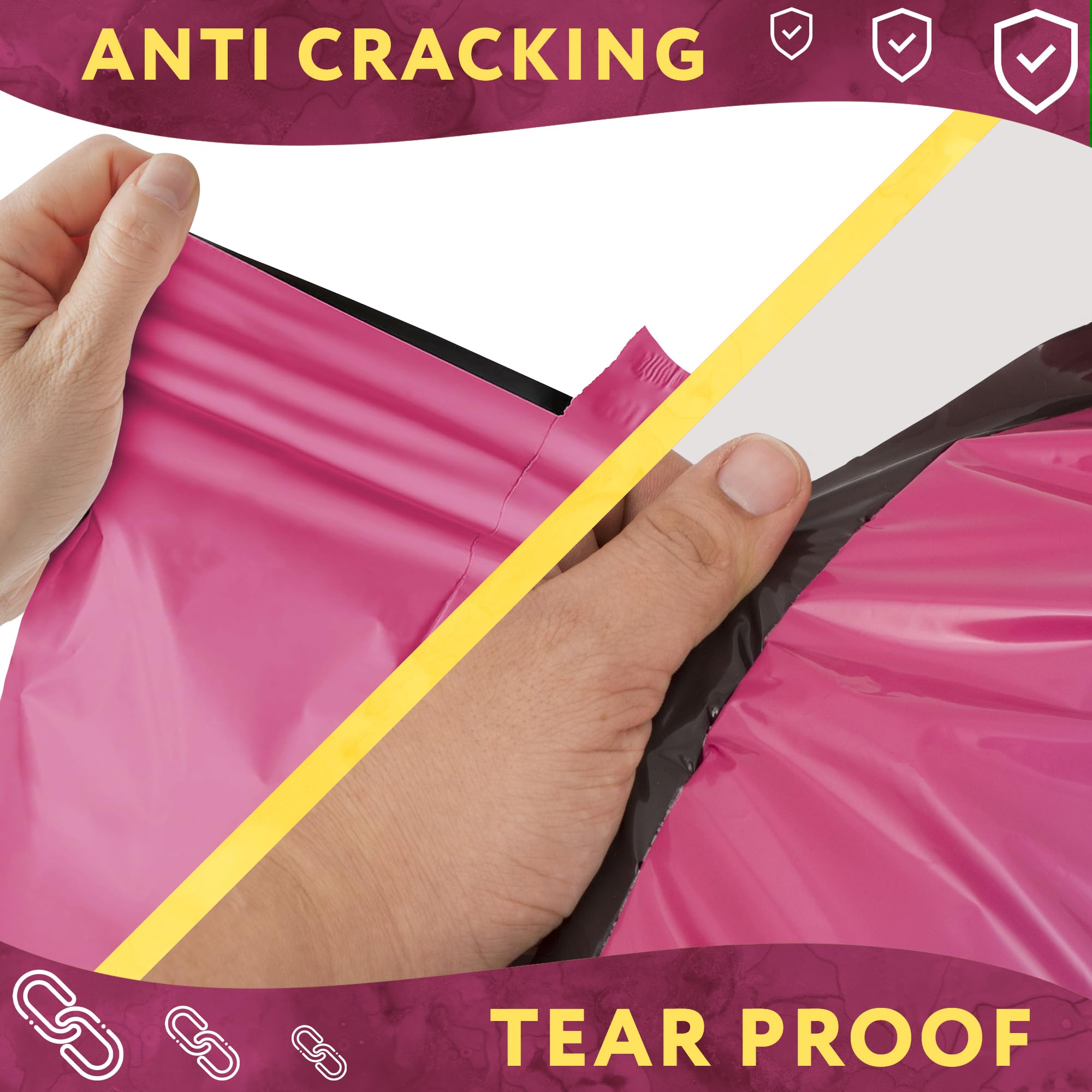 1000 Pack 6x9 Inch Hot Pink Poly Mailers - 2 Mil Self Sealing Polyethylene Shipping Envelopes for Clothing | Waterproof Mailing Bags for Ecommerce, Apparel & Small Business Shipping