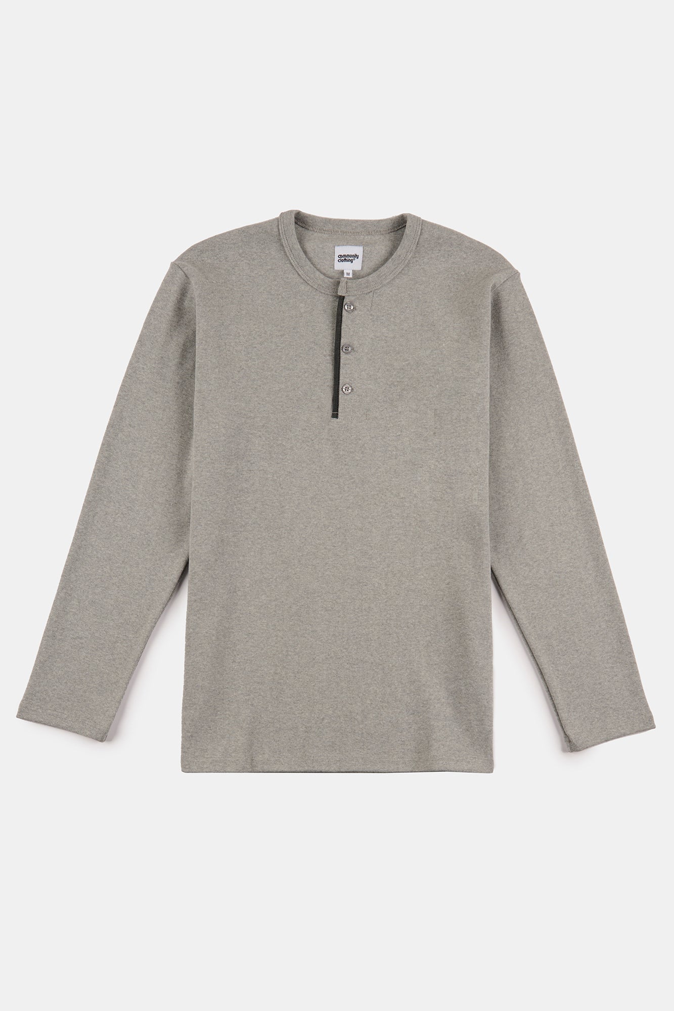Men's Long Sleeve Henley Shirt - Soft Cotton Blend, Grey Marl - Casual Wear & Layering Essential for Fall & Winter