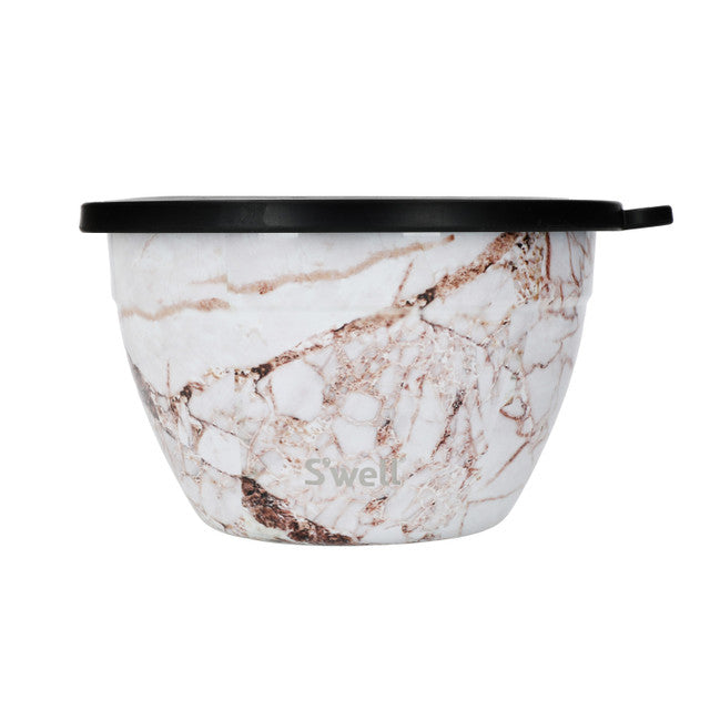 Premium Calacatta Gold Marble Salad Bowl Set - 1.9L Capacity - Elegant Serving Bowl for Salads, Fruits & Appetizers - Perfect for Dinner Parties, Picnics & Home Entertaining