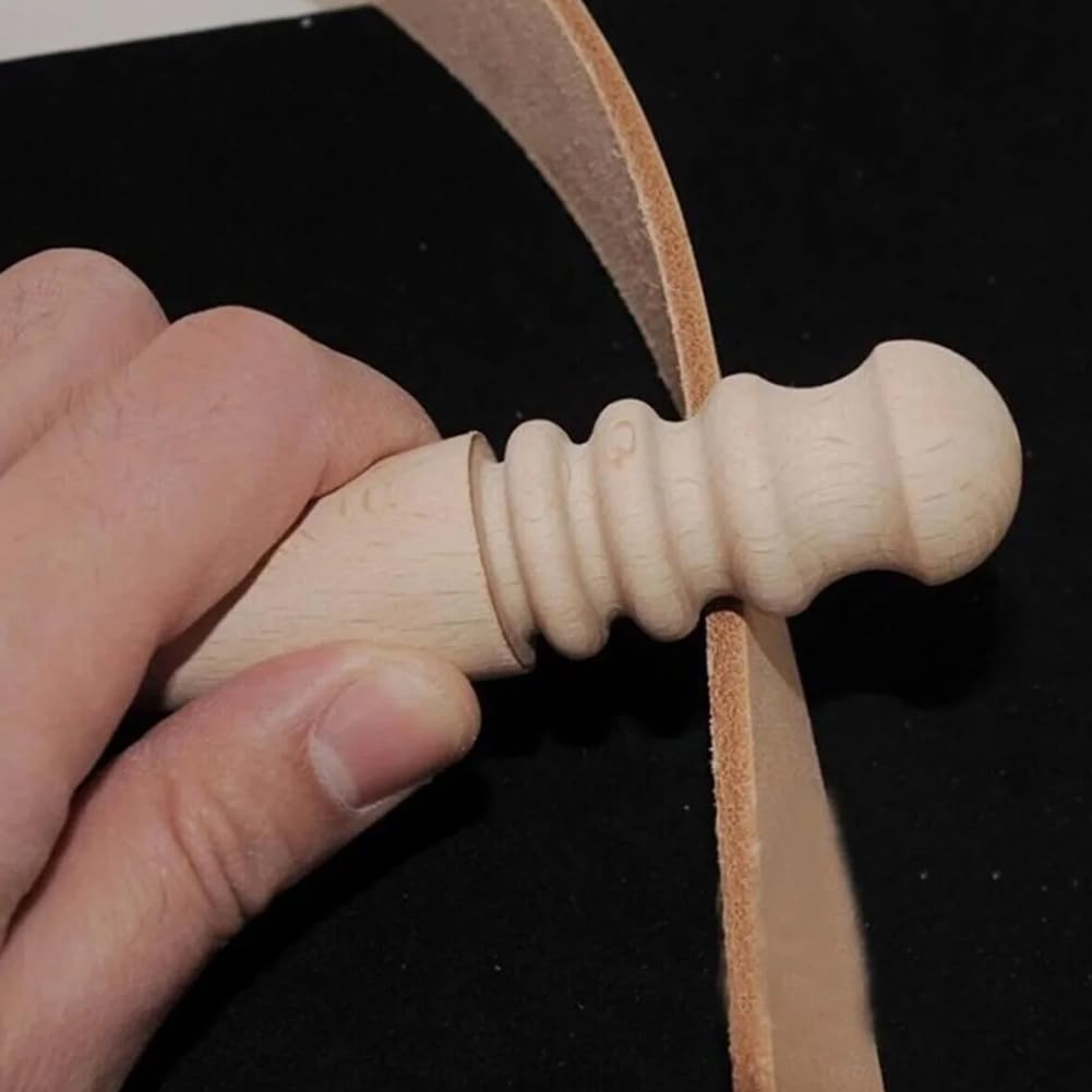 Utoolmart Polished Round Wood Bar - Leather Edge Polishing Tool for Smooth Wood Edges | Leather Craft Grinder for Processing | Perfect for Leatherworking, DIY Projects & Professional Leather Crafting (1PC Round Bar)
