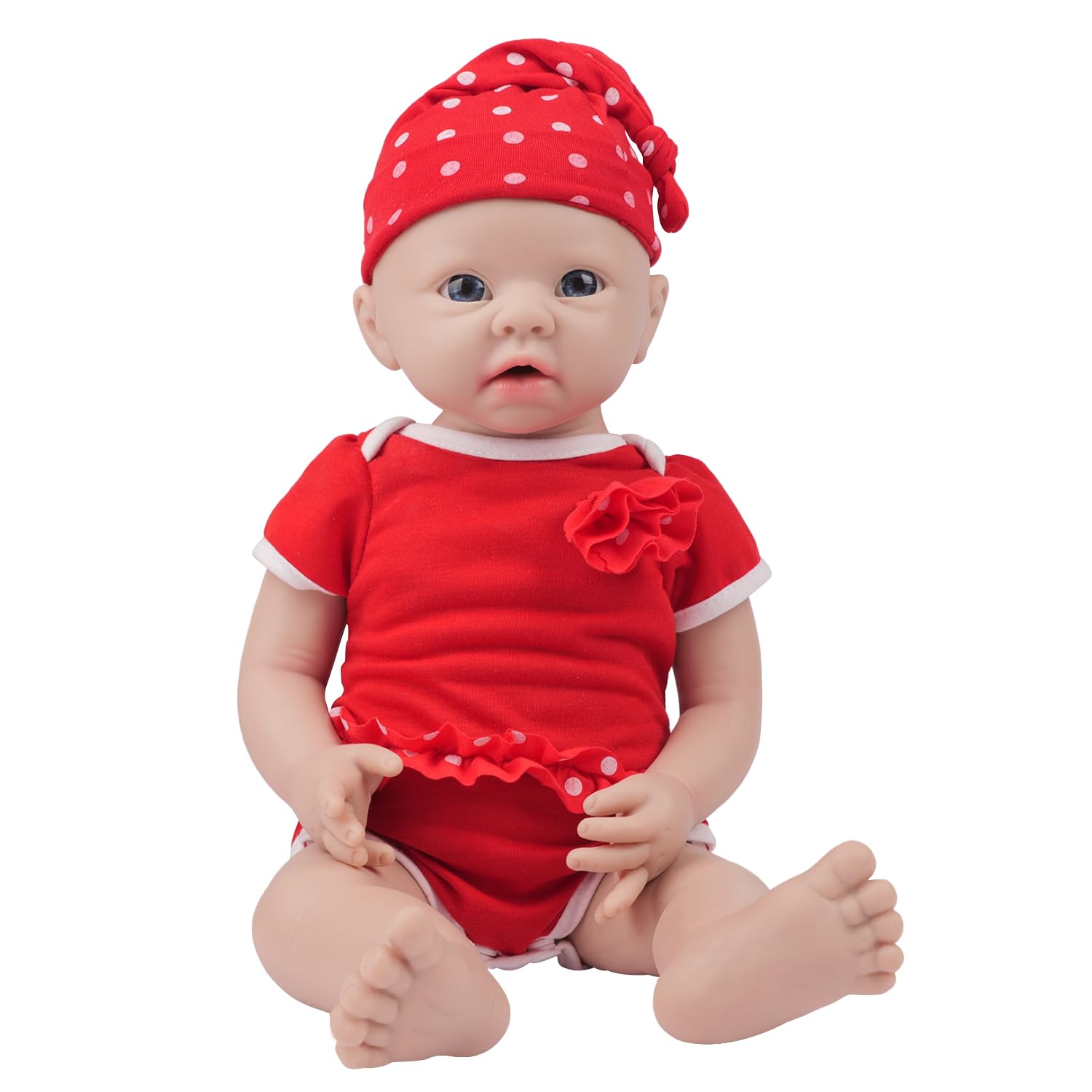 IVITA Full Body Silicone Reborn Baby Doll - Open Mouth Newborn Baby Girl Doll 30cm - Perfect for Collectors, Photography Props & Gift Giving