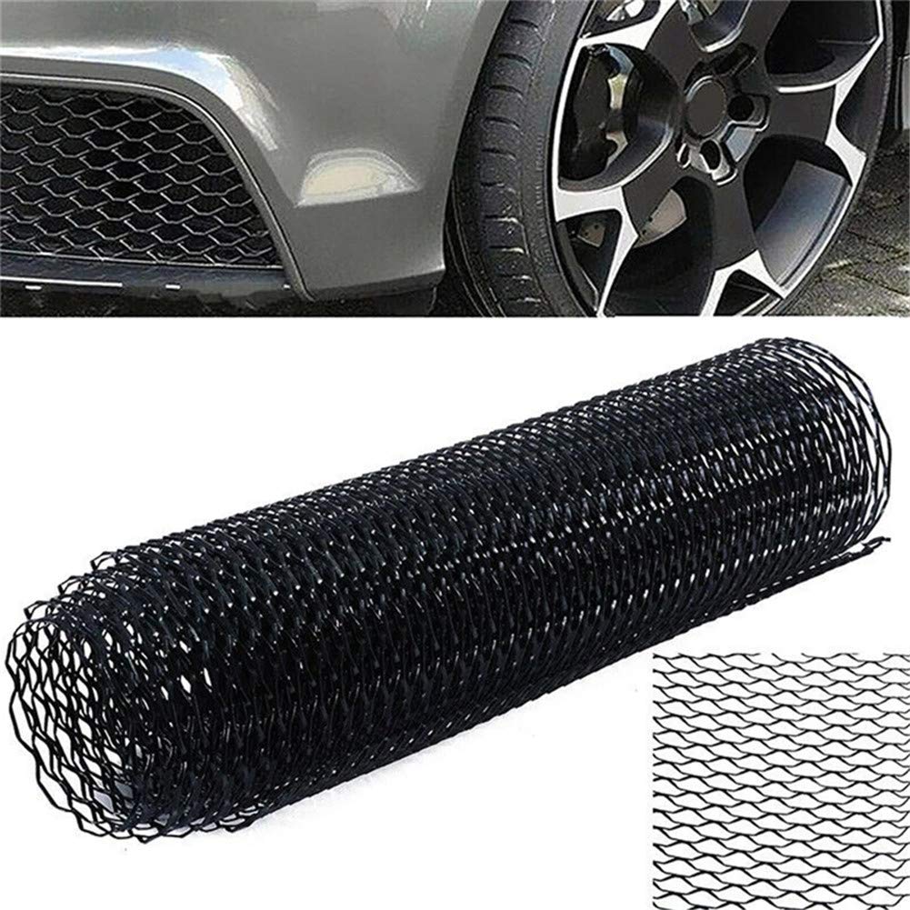 40 x 13 Inch Universal Black Aluminum Alloy Car Grill Mesh - 8x25mm Rhombic Hole Pattern for Automotive Grille Insert & Bumper Protection - Durable Seagull Design for Trucks, SUVs & Custom Vehicles (Perfect for Off-Roading & Car Modifications)
