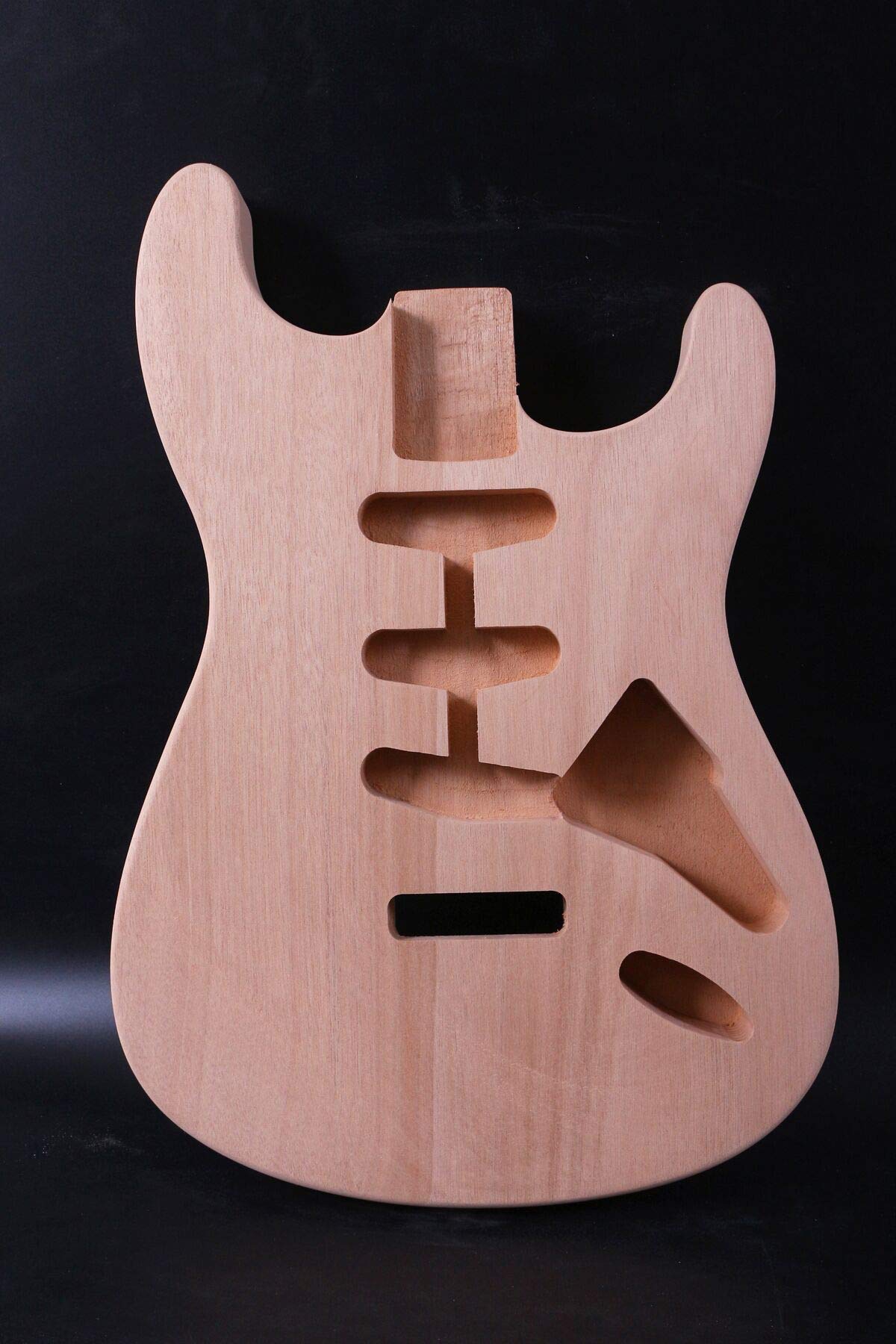 Premium Unfinished Mahogany Guitar Body for DIY Electric Guitar - Hard Tail Bridge & SSS Pickup Configuration - Perfect for Custom Builds, Upgrades, and Replacement Parts - Ideal for Musicians, Luthiers, and Guitar Enthusiasts