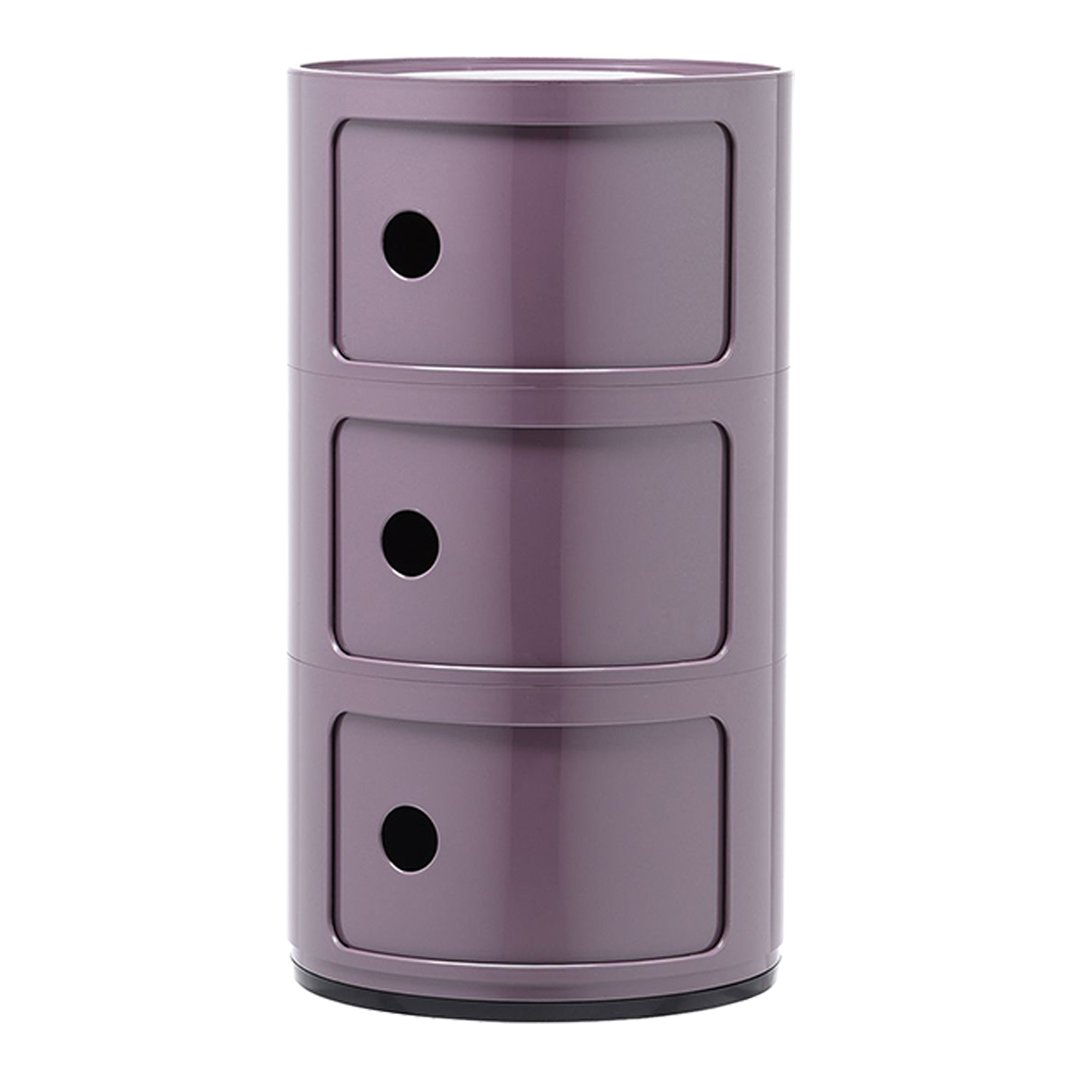 Componibili Round 3-Door Storage Tower - Modern Modular Organizer for Bedroom, Living Room & Office - Space-Saving Furniture Solution