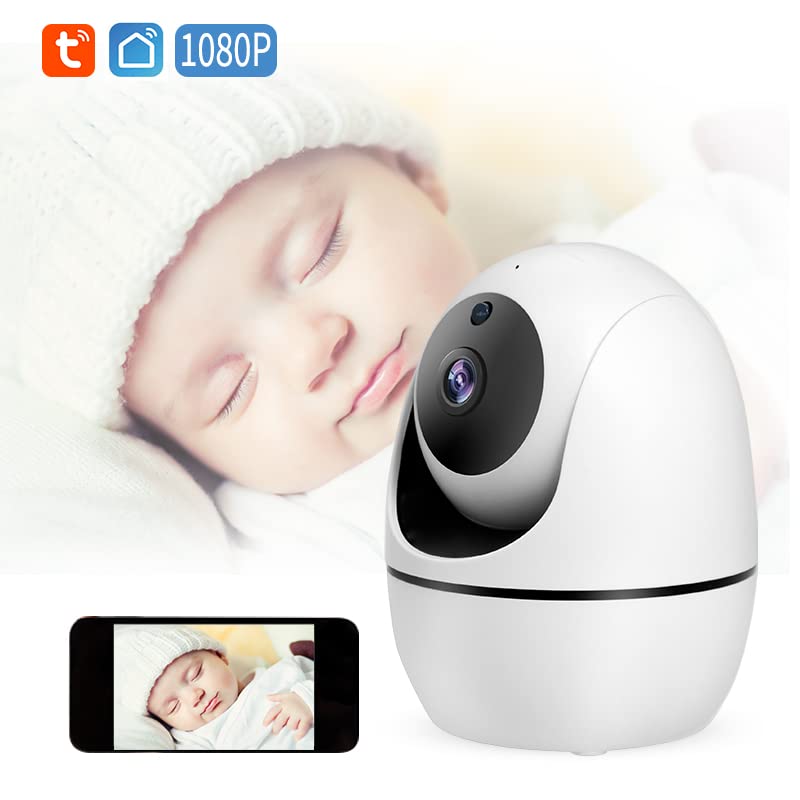 **Tuya Smart 360° Wireless Baby Monitor with Two-Way Audio & 1080P HD Video - Night Vision, WiFi Pet Camera for Home Security, Baby Sleep Monitoring (WS-Q5) - Perfect for Nurseries, Pet Rooms & Home Surveillance**