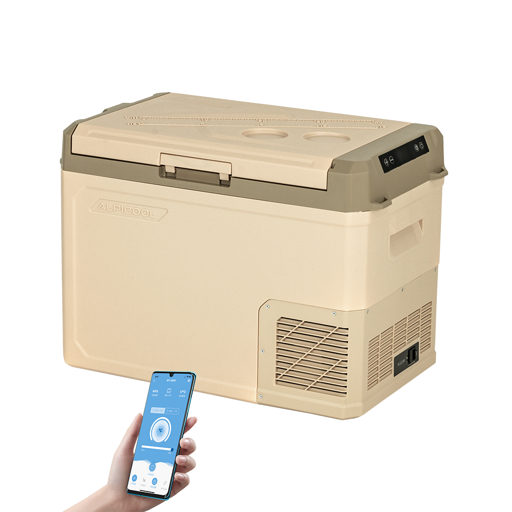 Alpicool GE40 Portable Car Refrigerator Freezer 12V/24V - 40 Quart Compact Fridge for Road Trips, Camping & Outdoor Adventures