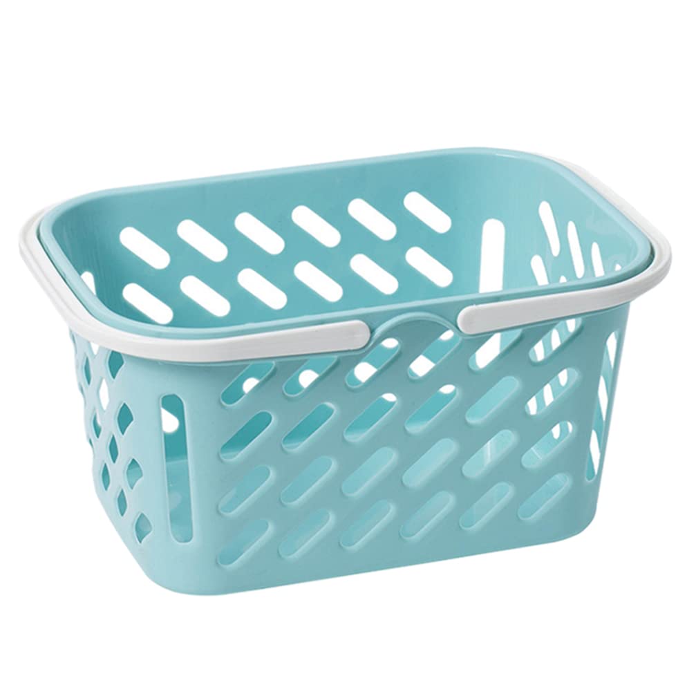 NUOBESTY Mini Grocery Basket Toy with Handles - Blue Pretend Play Shopping Basket for Kids, Toddler Role Play & Party Supplies - Perfect for Indoor Play, Birthday Gifts & Learning Activities