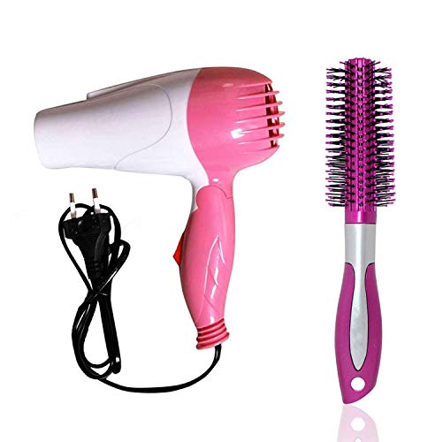 Professional Hair Dryer & Brush Combo for Straightening & Styling - Salon Quality Blow Dryer with Ionic Technology for Frizz-Free Hair at Home or Salon Use