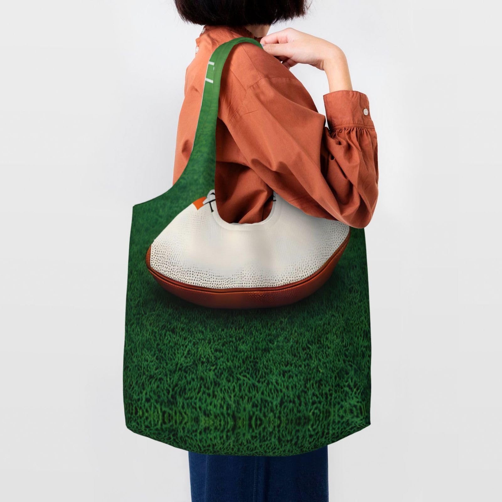 Women's Canvas Tote Bag - Basketball Print Grocery & Travel Bag for Daily Use