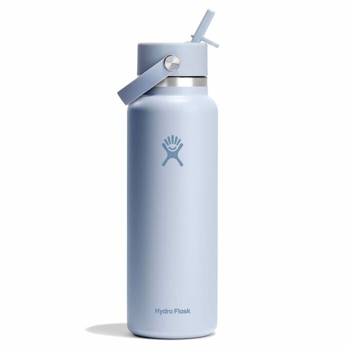 40 oz Wide Mouth Water Bottle with Flex Straw Cap - Leak Proof, BPA Free, for Gym, Hiking & Outdoor Activities