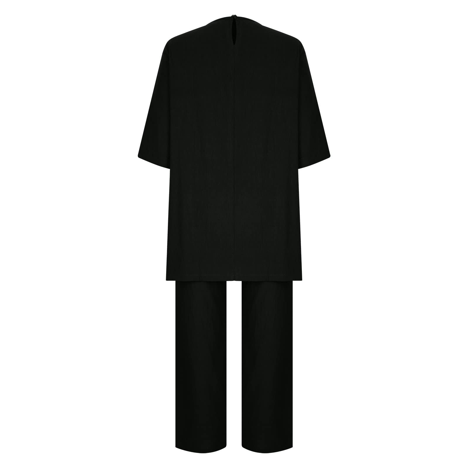 Women's Linen Shirt & Wide Leg Pants Set - 2 Piece Outfit for Fall | Comfortable Maternity Pajamas & Casual Wear | Perfect for Home, Office & Travel