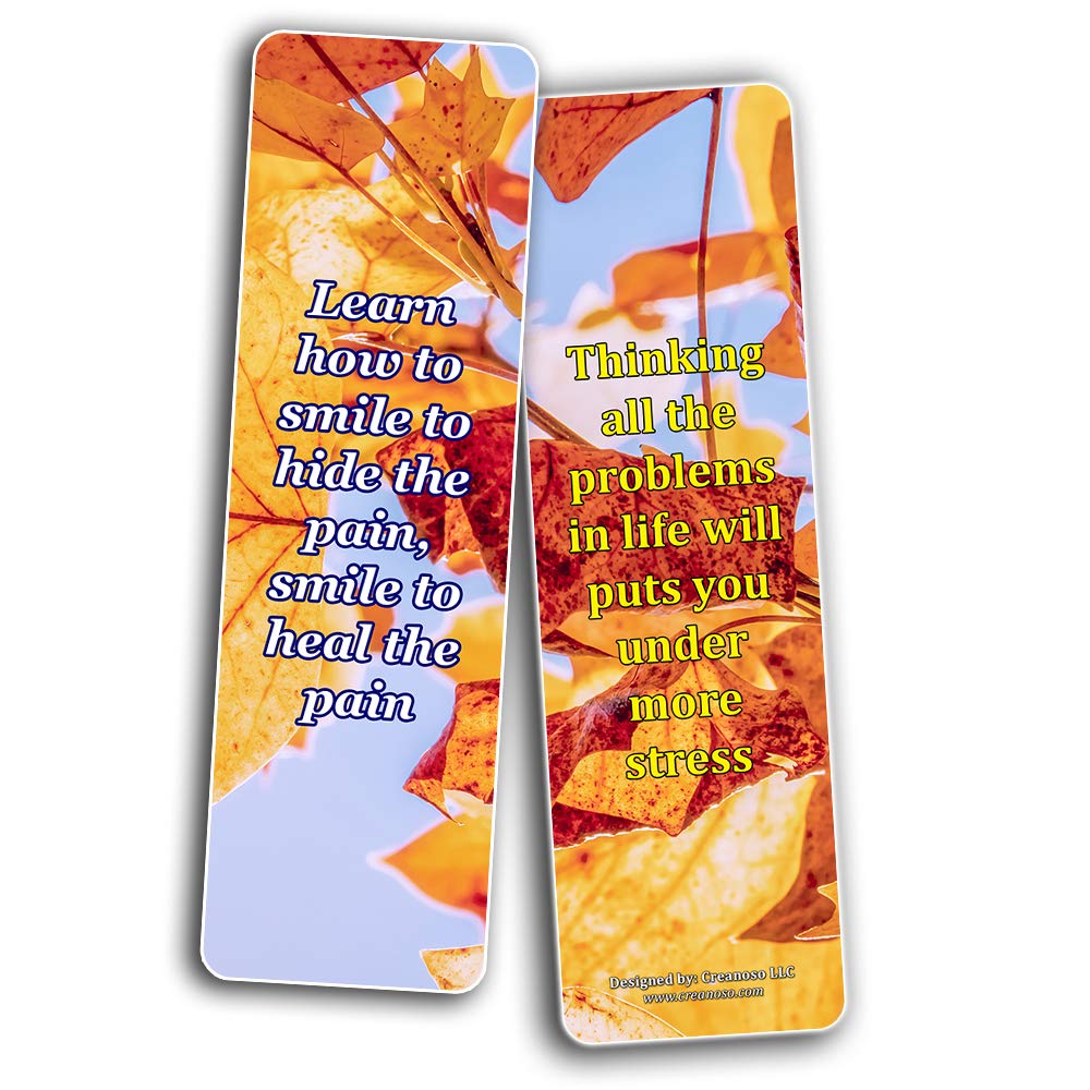 How to Be Happy Despite Circumstances - 12-Pack Inspirational Bookmarks for Men, Women & Teens - 6 Unique Designs - Premium Gift for Readers, Book Lovers & Students - Perfect for Daily Motivation, Gifts & Classroom Use