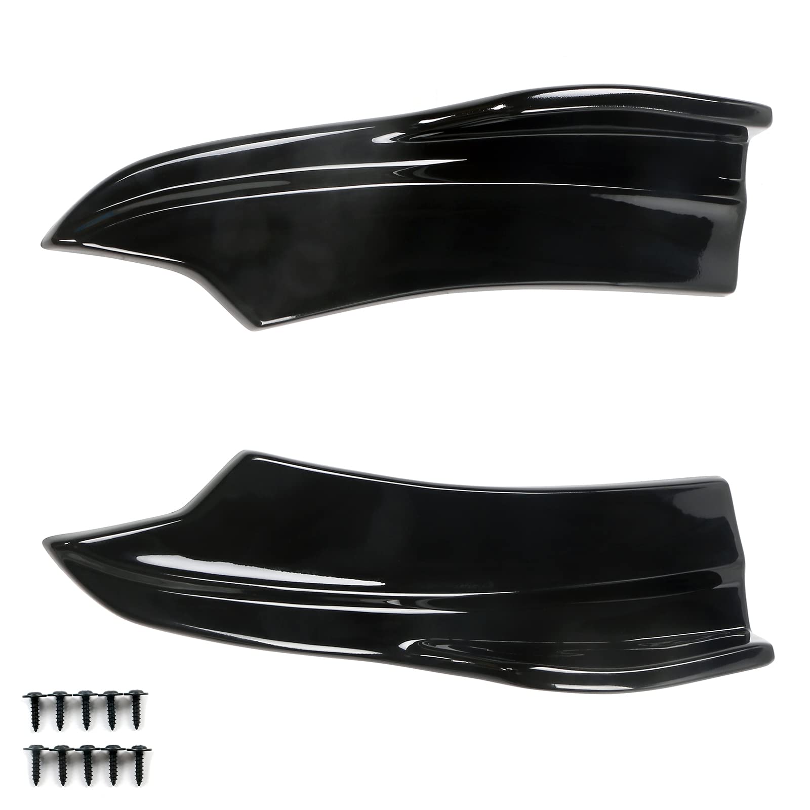 FREEMOTOR802 Rear Diffuser for 2020-2023 Dodge Charger Widebody - Gloss Black PP Bumper Lip with 4 Fins & Side Apron Spats | IKON Style Upgrade | Enhances Aerodynamics & Sporty Look for Street Racing & Car Shows